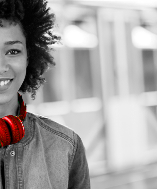 Young lady with headphones